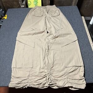 Fashionova Womens Mega Wide Leg Utility Cargo Pants Size S Y2K Rave Grunge Gorp